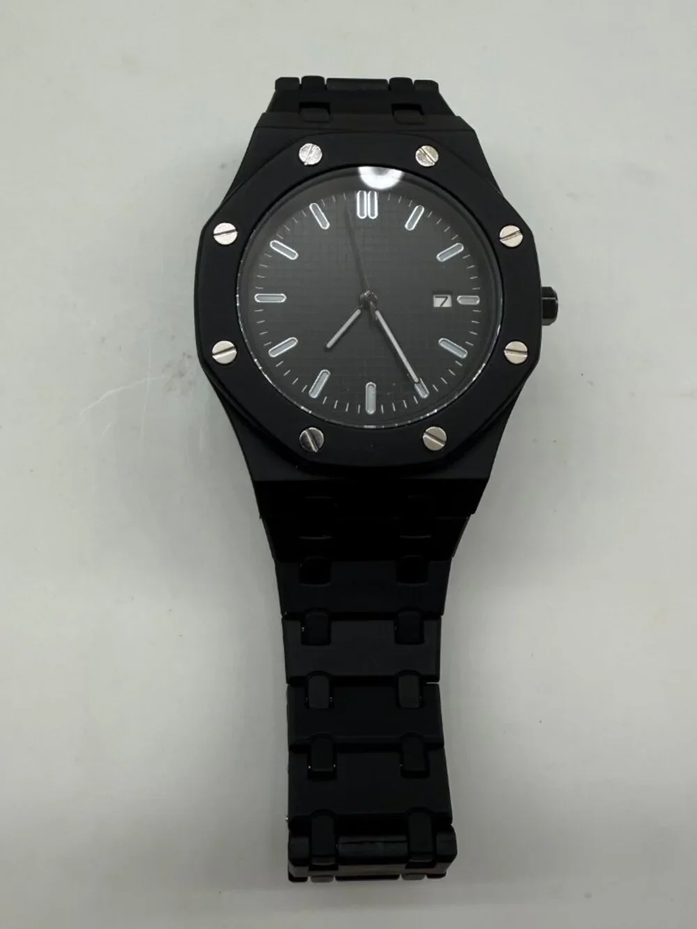 Lorinco AP-RP Men's Unisex Black 43mm Quartz Day Date Watch NEW NO BOX